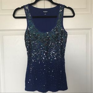 Blue Sequin Tank
